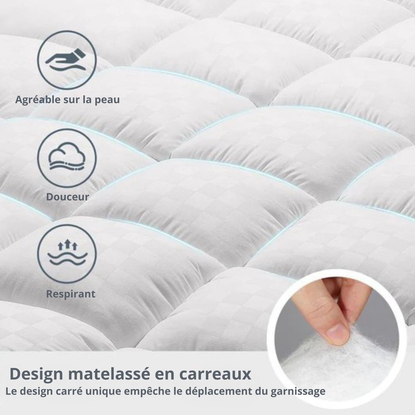 Surmatelas Luxury Matelassé Ultra-Épais 1000GSM – Doux, Respirant & Moelleux